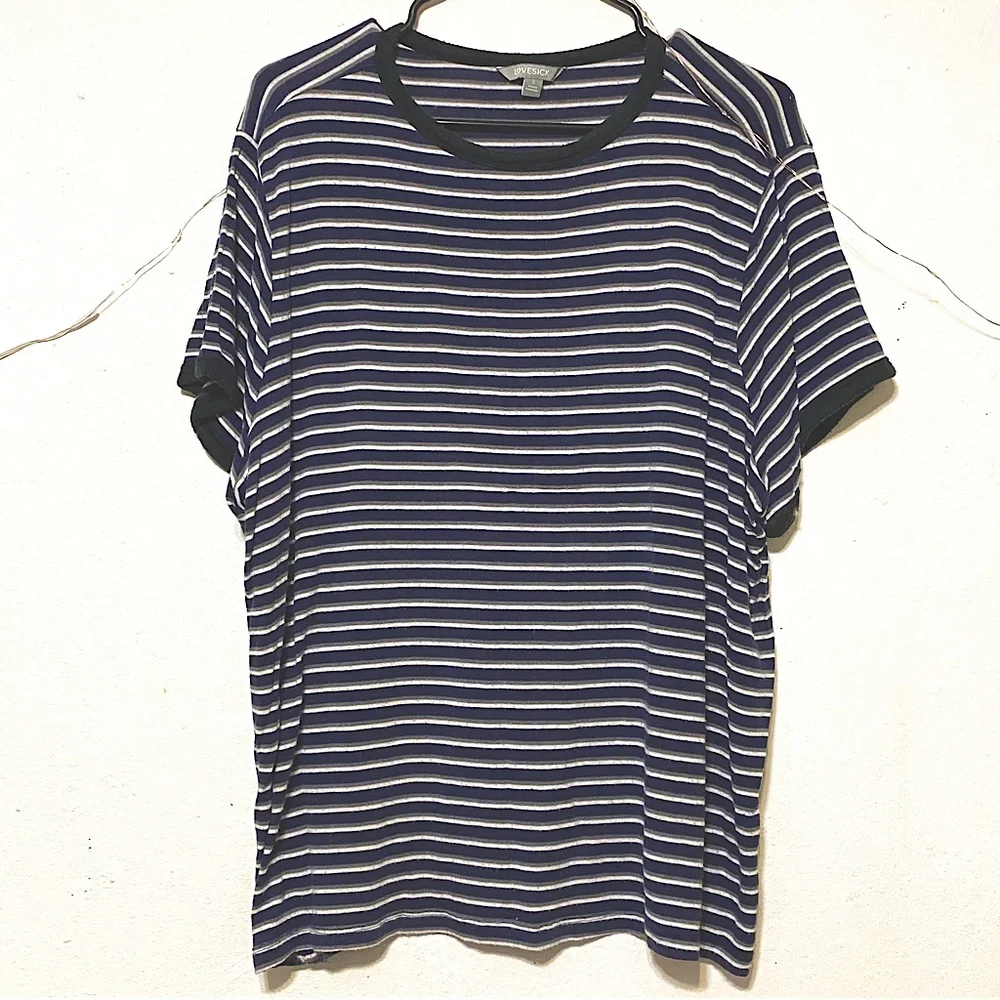 Lovesick (Torrid) Boxy Striped Ringer Tee - Picture 3 of 7